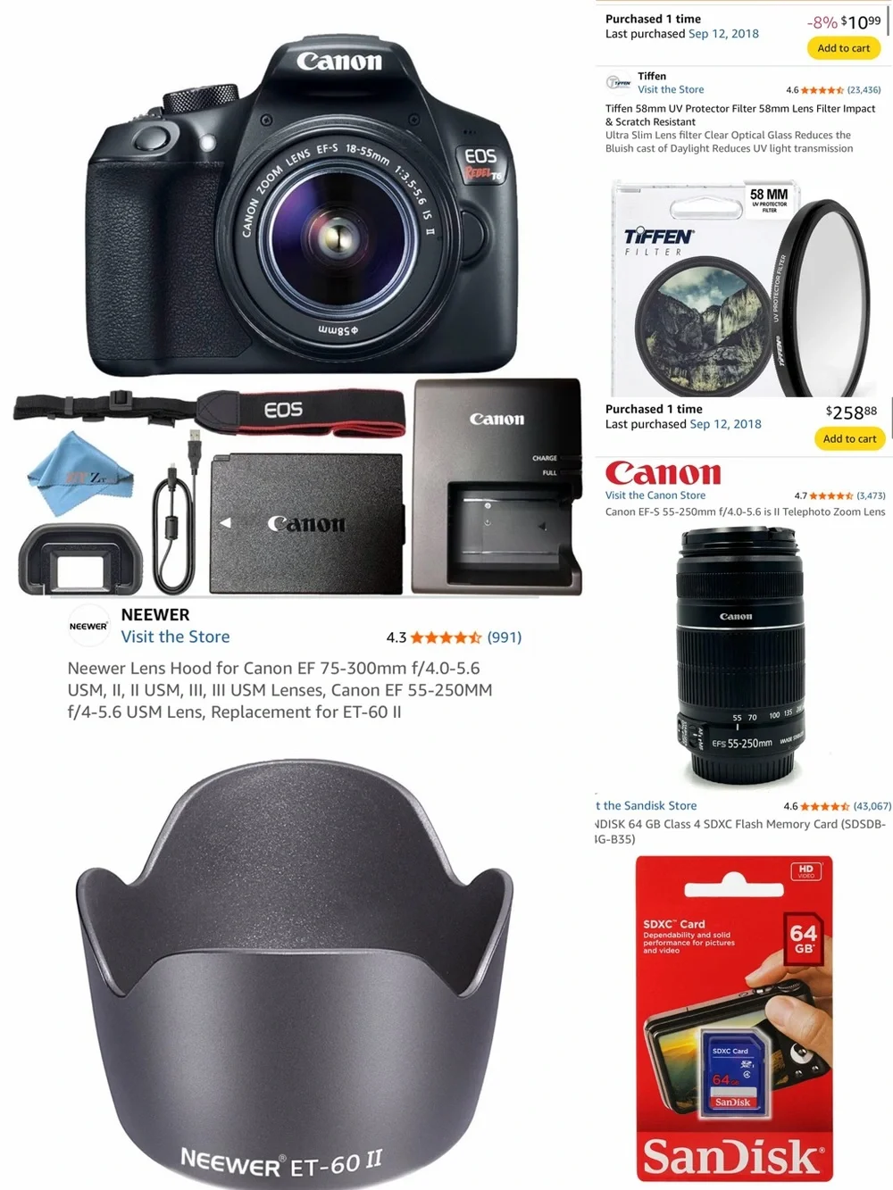 Canon DSLR Camera Kit with Lens and Accessories